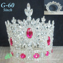 Nueva corona rosa al por mayor de la tiara de Yiwu toda la redonda